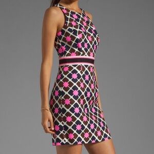 Milly of NY Anna Tile Sheath Dress Neon Pink Size 6